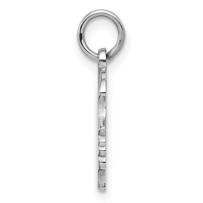 SSilver Rh-plt Engravable Girl Polished Front/Satin Back Disc Charm