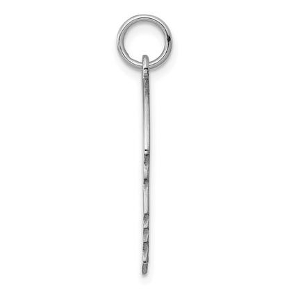 Sterling Silver Rhod-plate Eng. Boy Polish Front/Satin Back Disc Charm