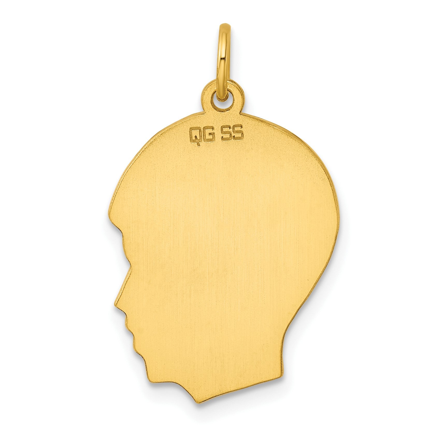 Sterling Silver GP Engravable Boy Polished Disc Charm