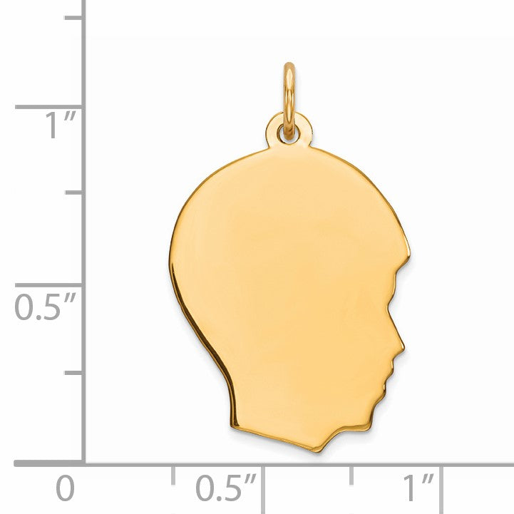 Sterling Silver GP Engravable Boy Polished Disc Charm