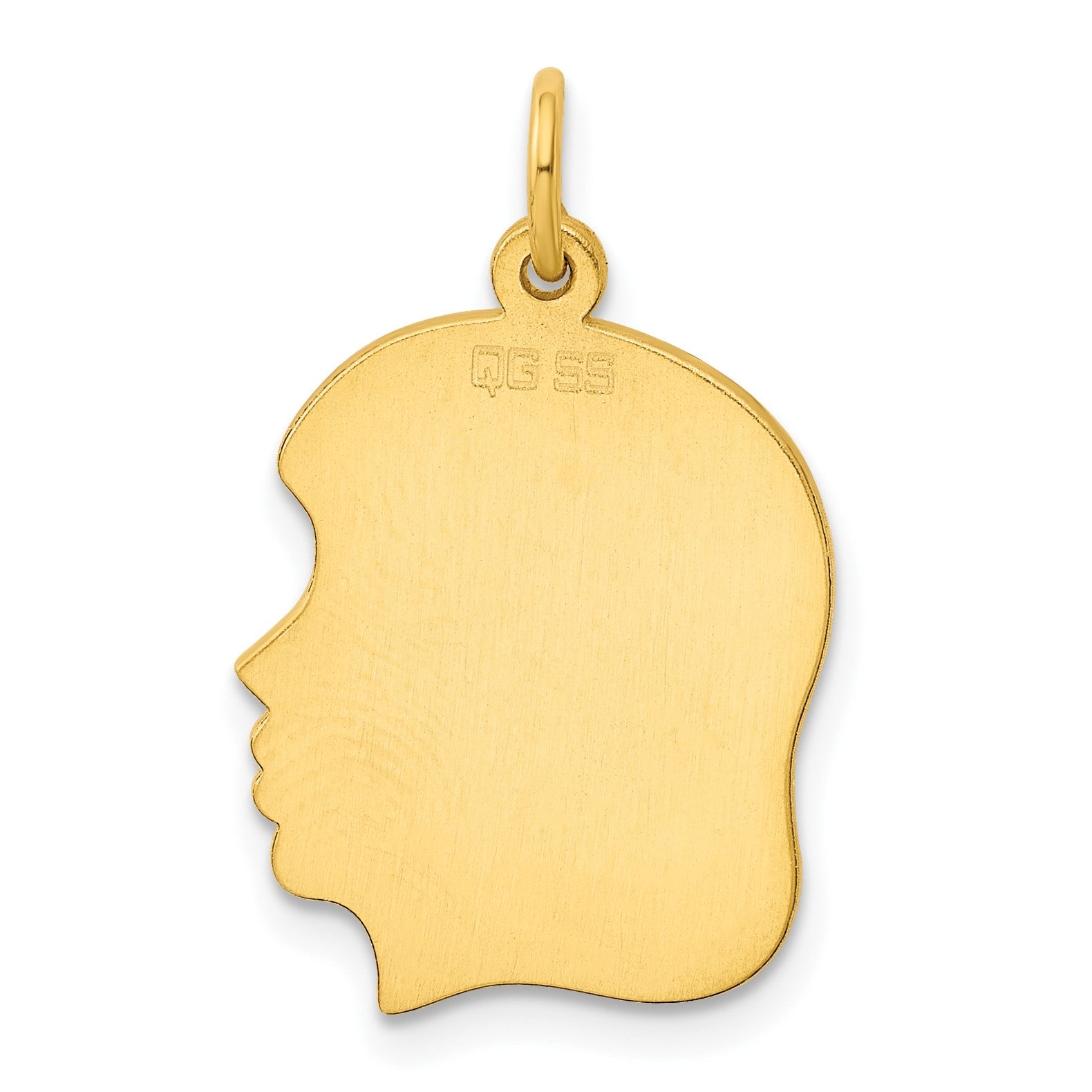 Sterling Silver GP Engravable Girl Polished Disc Charm