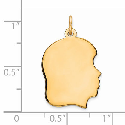 Sterling Silver GP Engravable Girl Polished Disc Charm