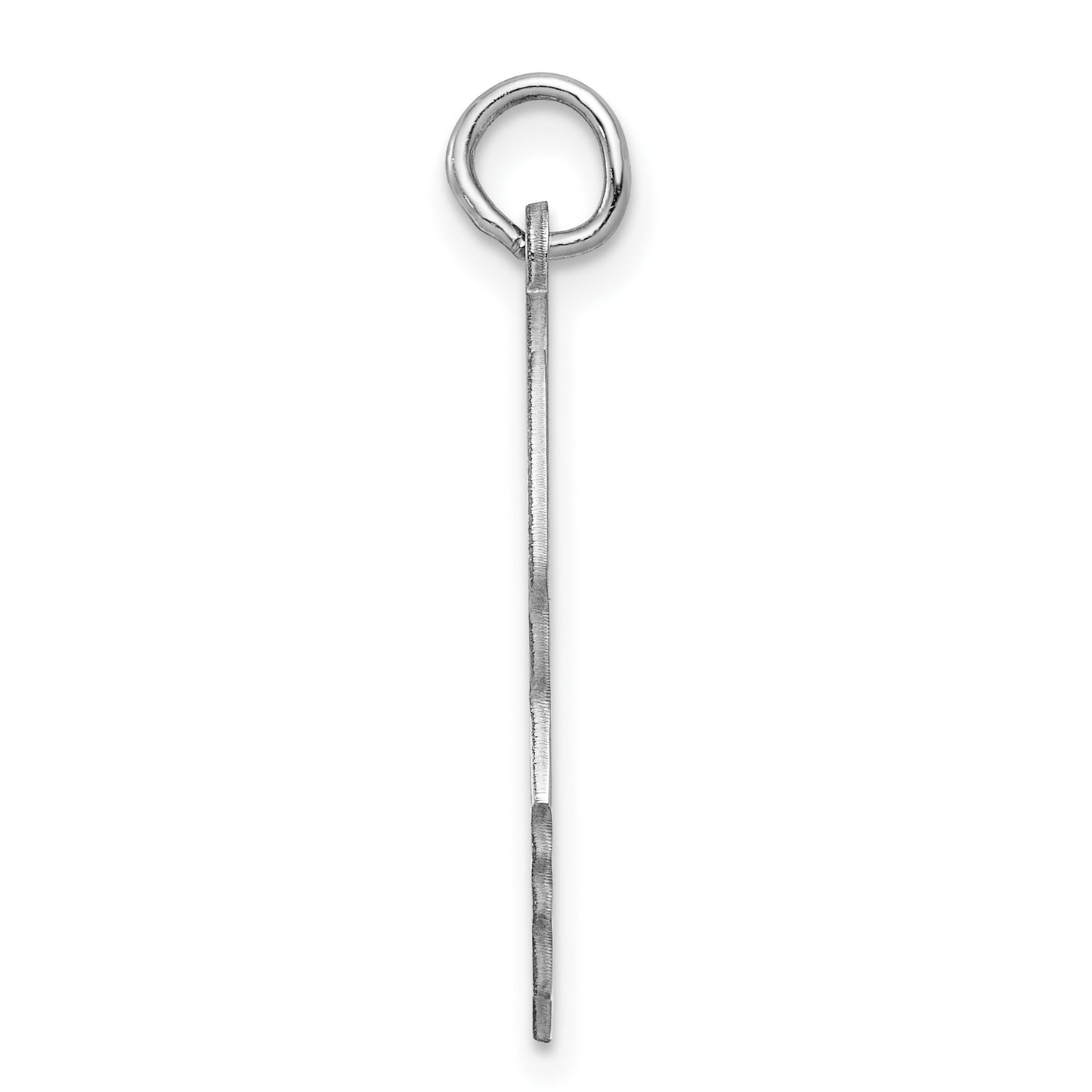 Sterling Silver Rhod-plate Eng. Boy Polished Front/Satin Back Disc Charm
