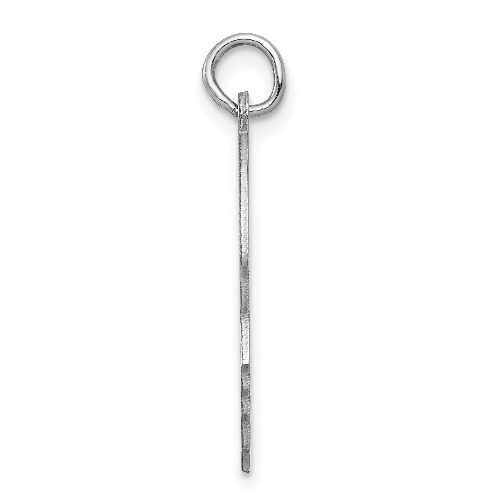 Sterling Silver Rhod-plate Eng. Boy Polished Front/Satin Back Disc Charm