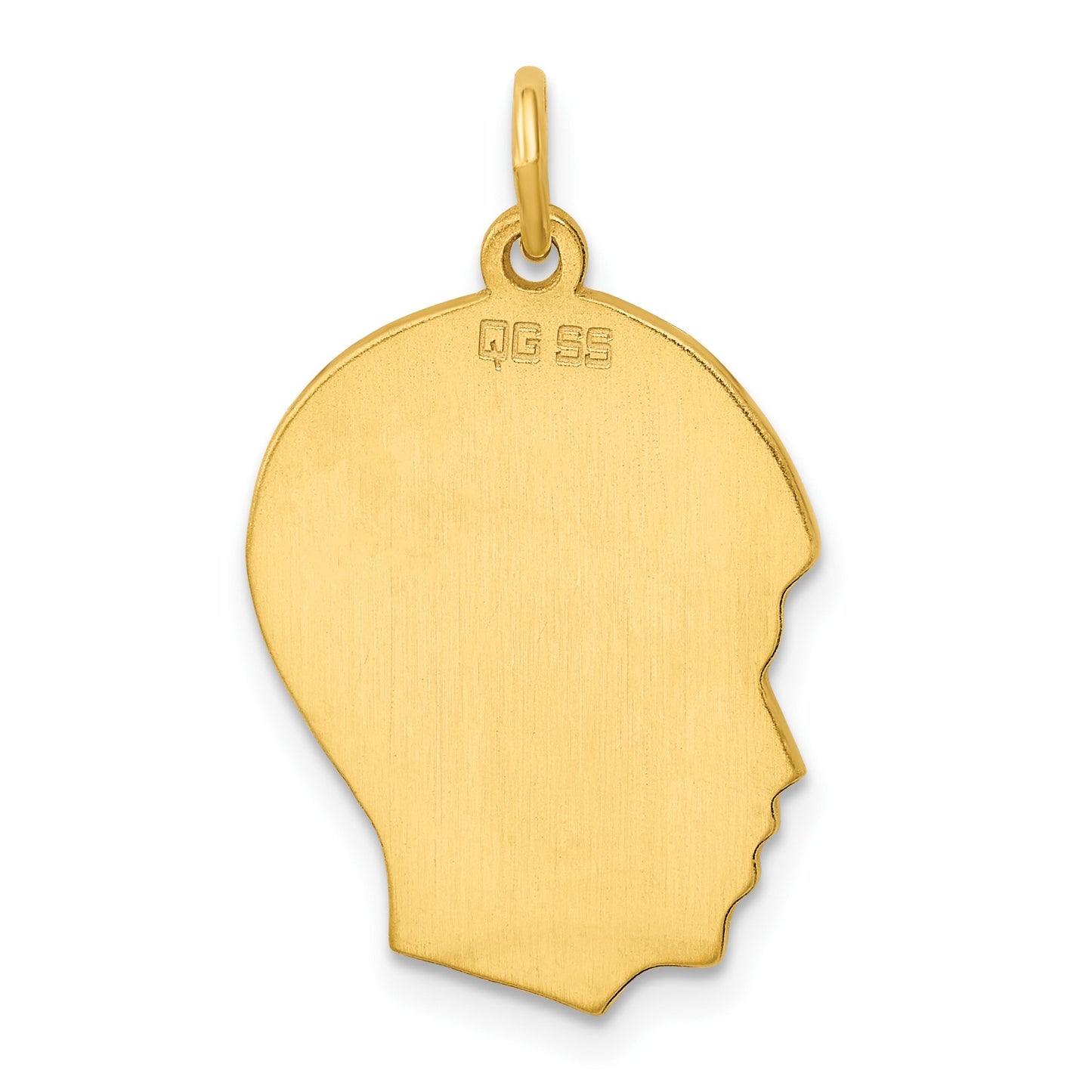 Sterling Silver GP Engravable Boy Polished Disc Charm