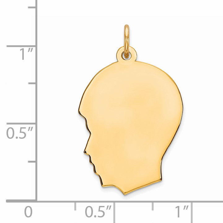 Sterling Silver GP Engravable Boy Polished Disc Charm
