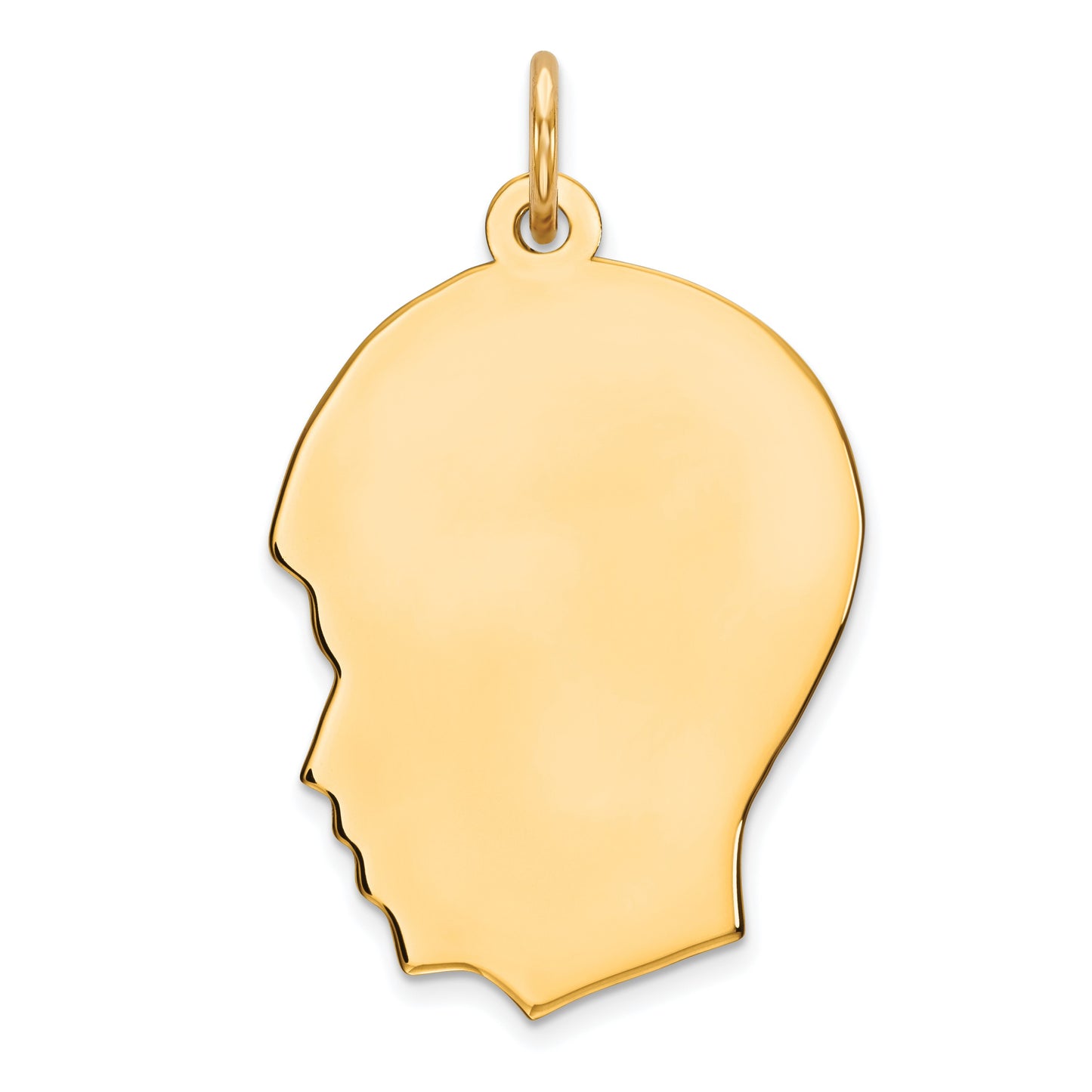Sterling Silver GP Engravable Boy Polished Disc Charm