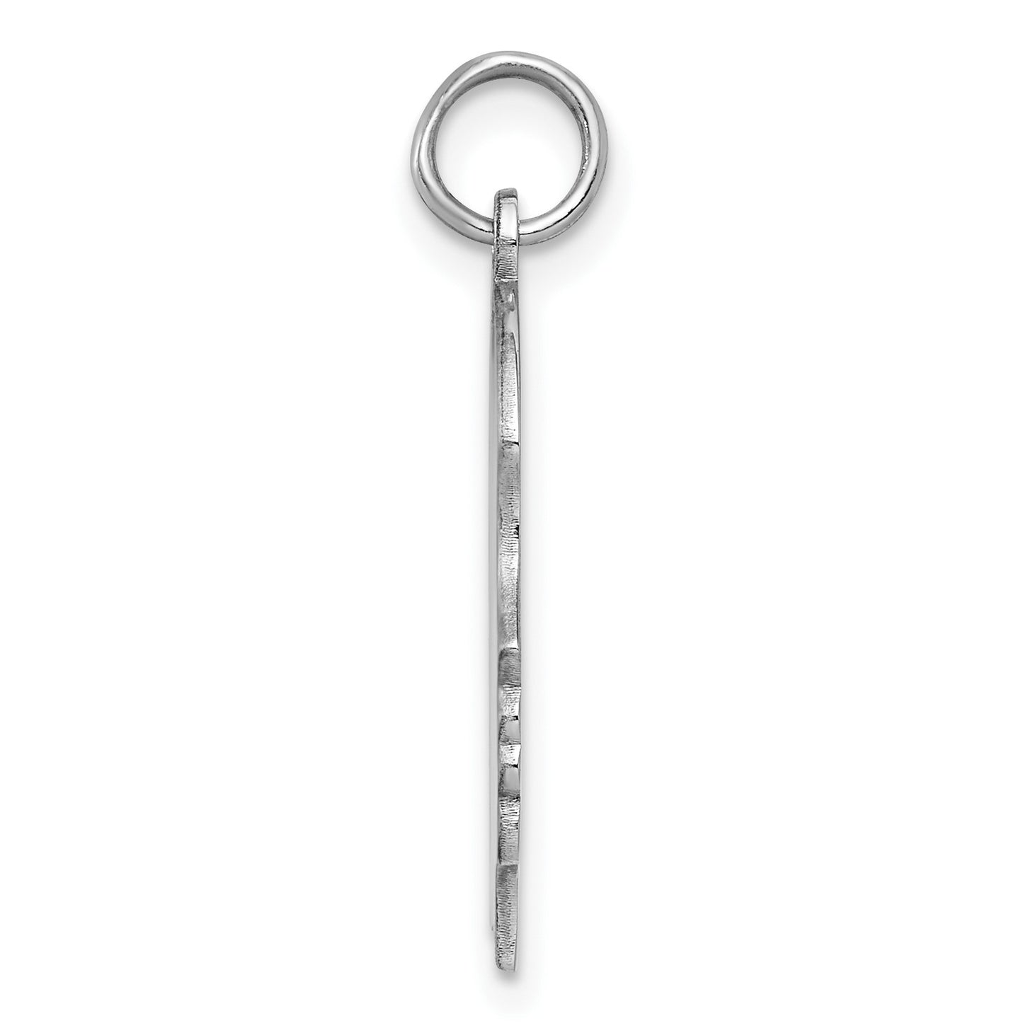 Sterling Silver Rhod-plate Eng. Girl Polished Front/Satin Back Disc Charm