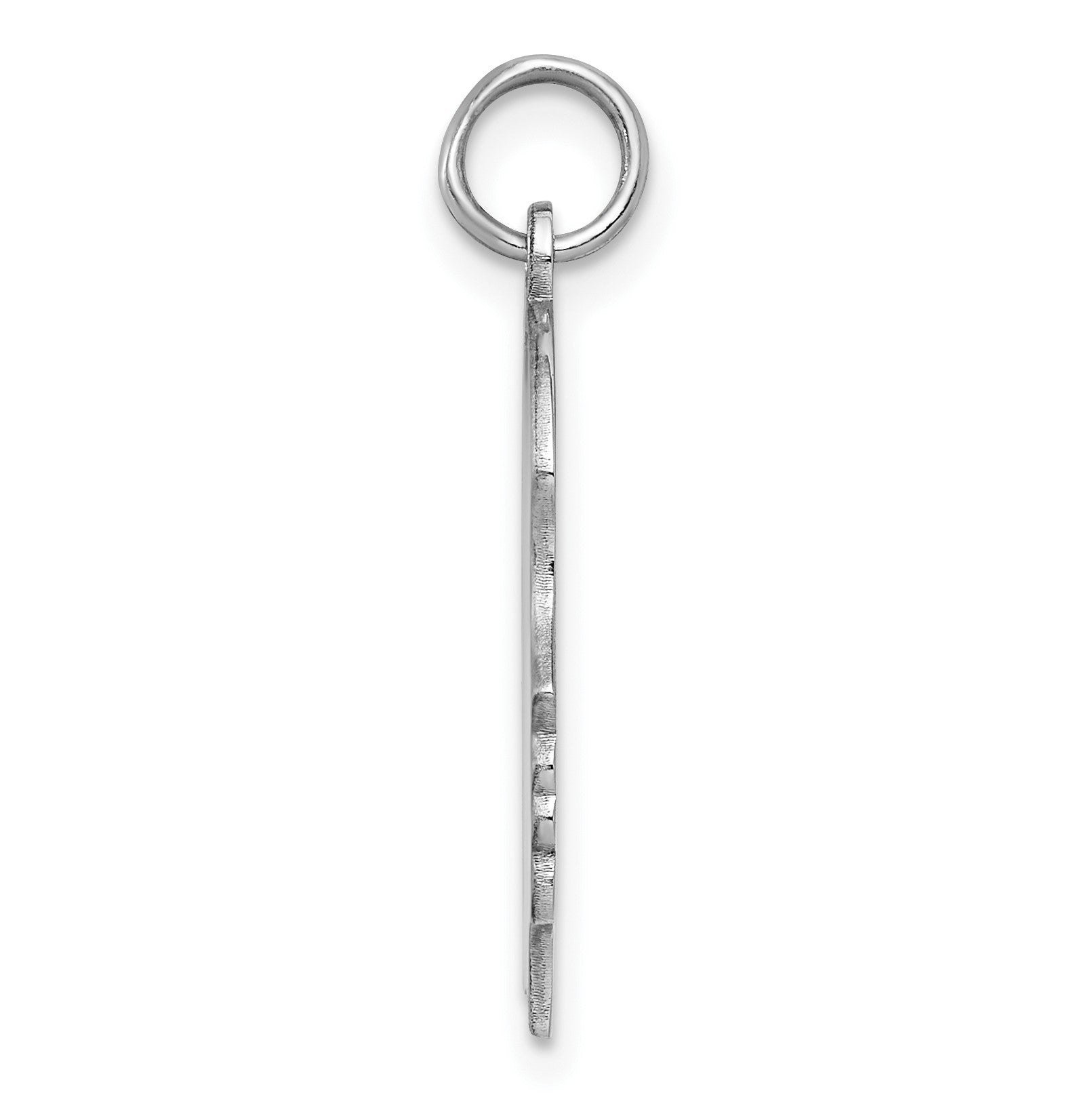 Sterling Silver Rhod-plate Eng. Girl Polished Front/Satin Back Disc Charm