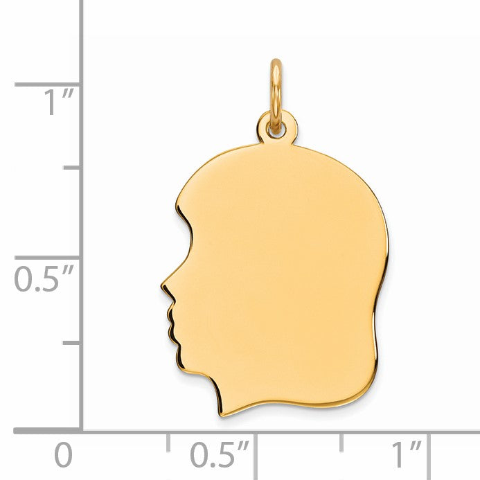 Sterling Silver GP Engravable Girl Polished Disc Charm