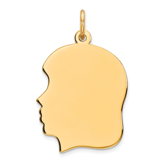 Sterling Silver GP Engravable Girl Polished Disc Charm