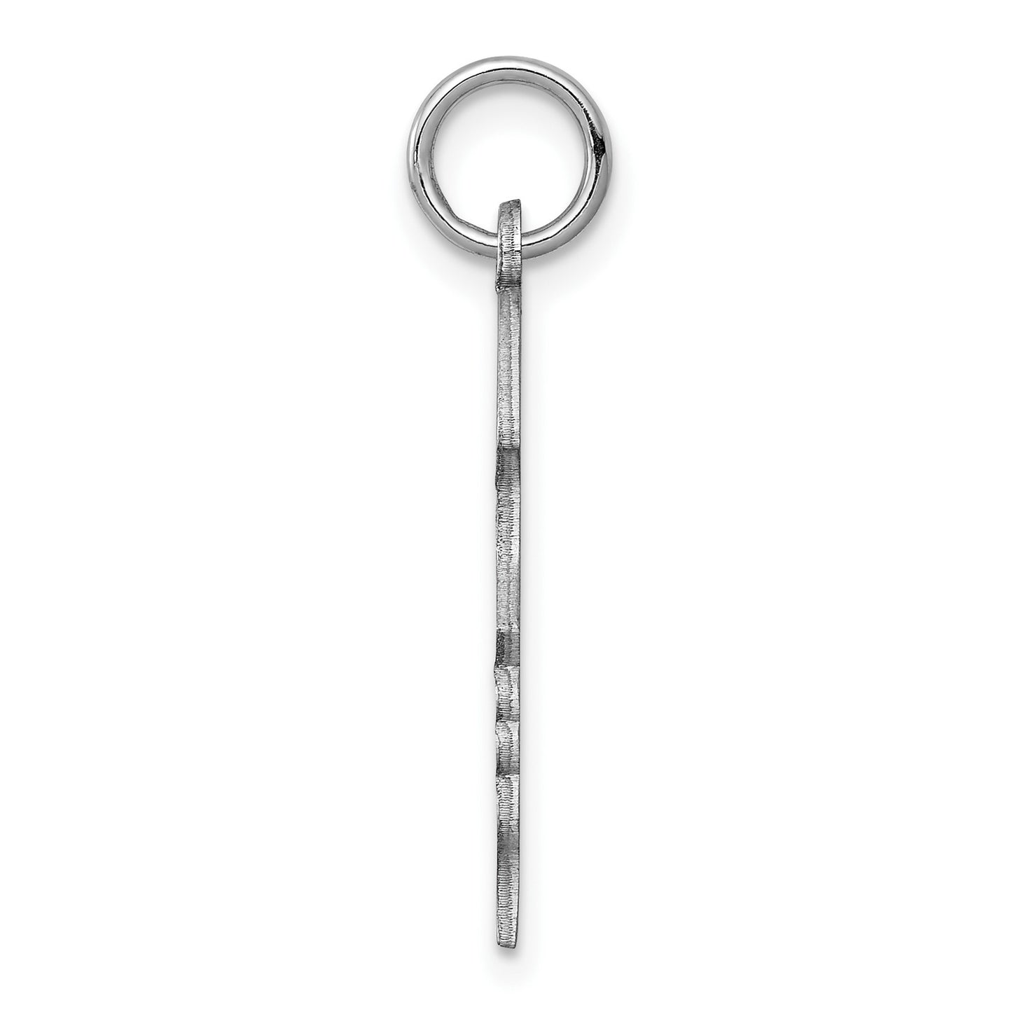 SSilver Rh-plt Engravable Girl Polished Front/Satin Back Disc Charm