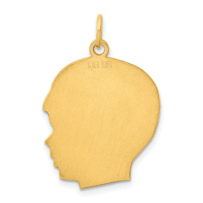 Sterling Silver GP Engravable Boy Polished Disc Charm