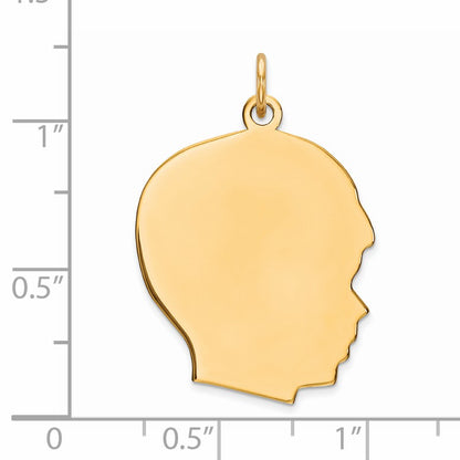 Sterling Silver GP Engravable Boy Polished Disc Charm