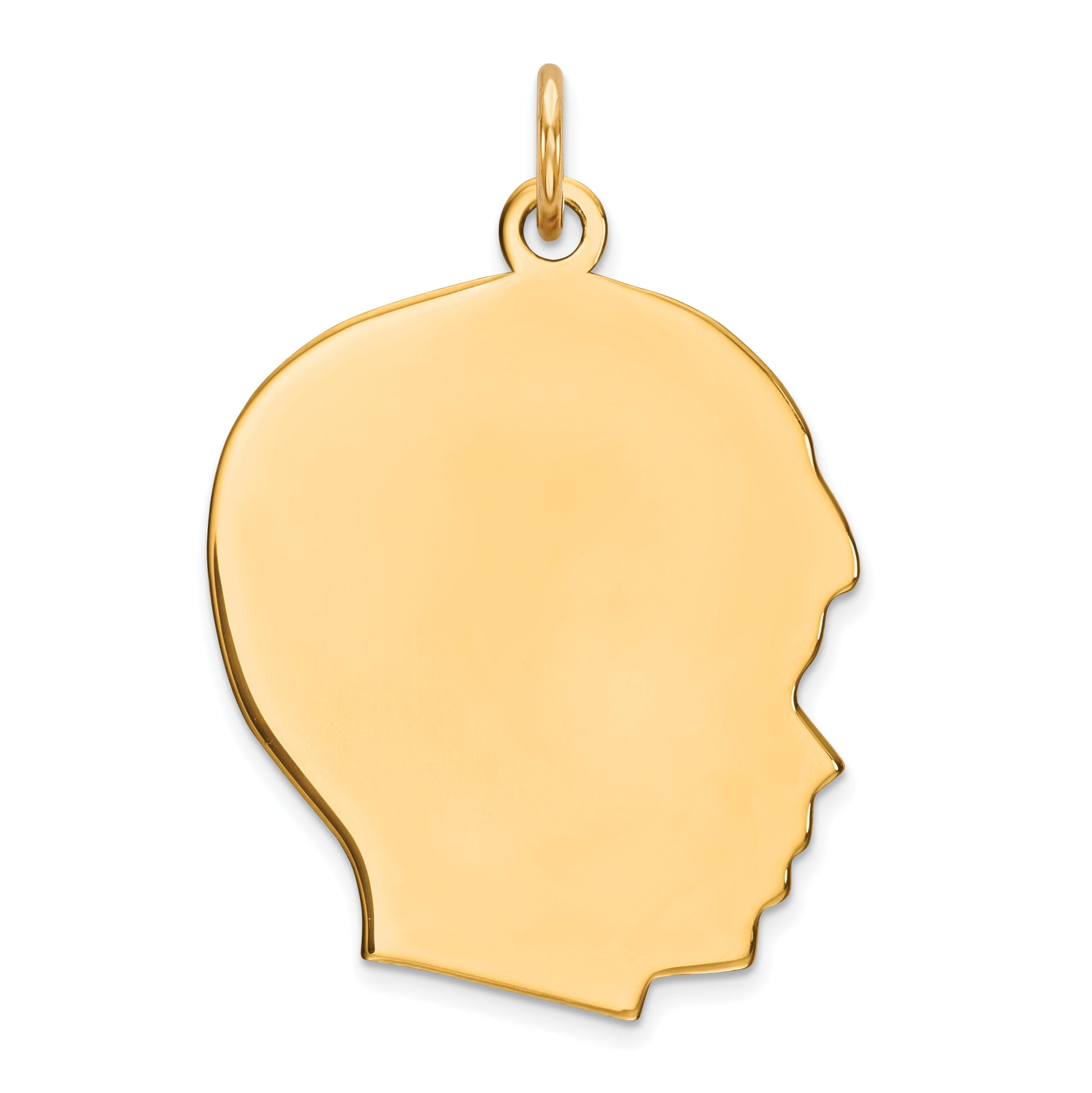 Sterling Silver GP Engravable Boy Polished Disc Charm