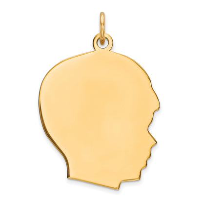 Sterling Silver GP Engravable Boy Polished Disc Charm