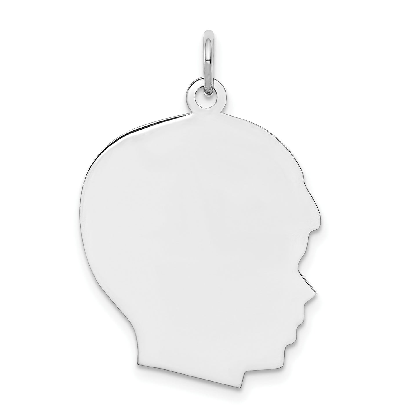 SSilver Rh-plt Engravable Boy Polished Front/Satin Back Disc Charm
