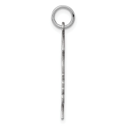 Sterling Silver Rh-plt Engravable Girl Disc Charm Polish on Front/Back