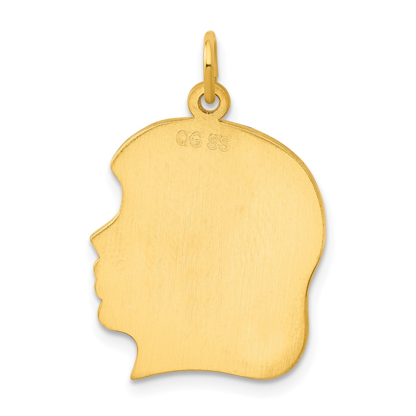 Sterling Silver GP Engravable Girl Polished Disc Charm