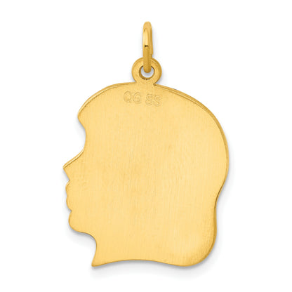 Sterling Silver GP Engravable Girl Polished Disc Charm