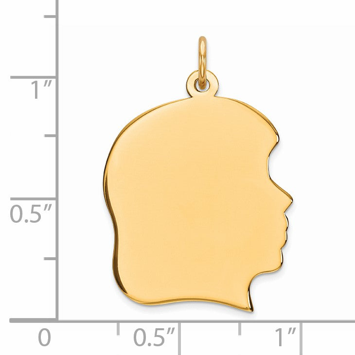 Sterling Silver GP Engravable Girl Polished Disc Charm