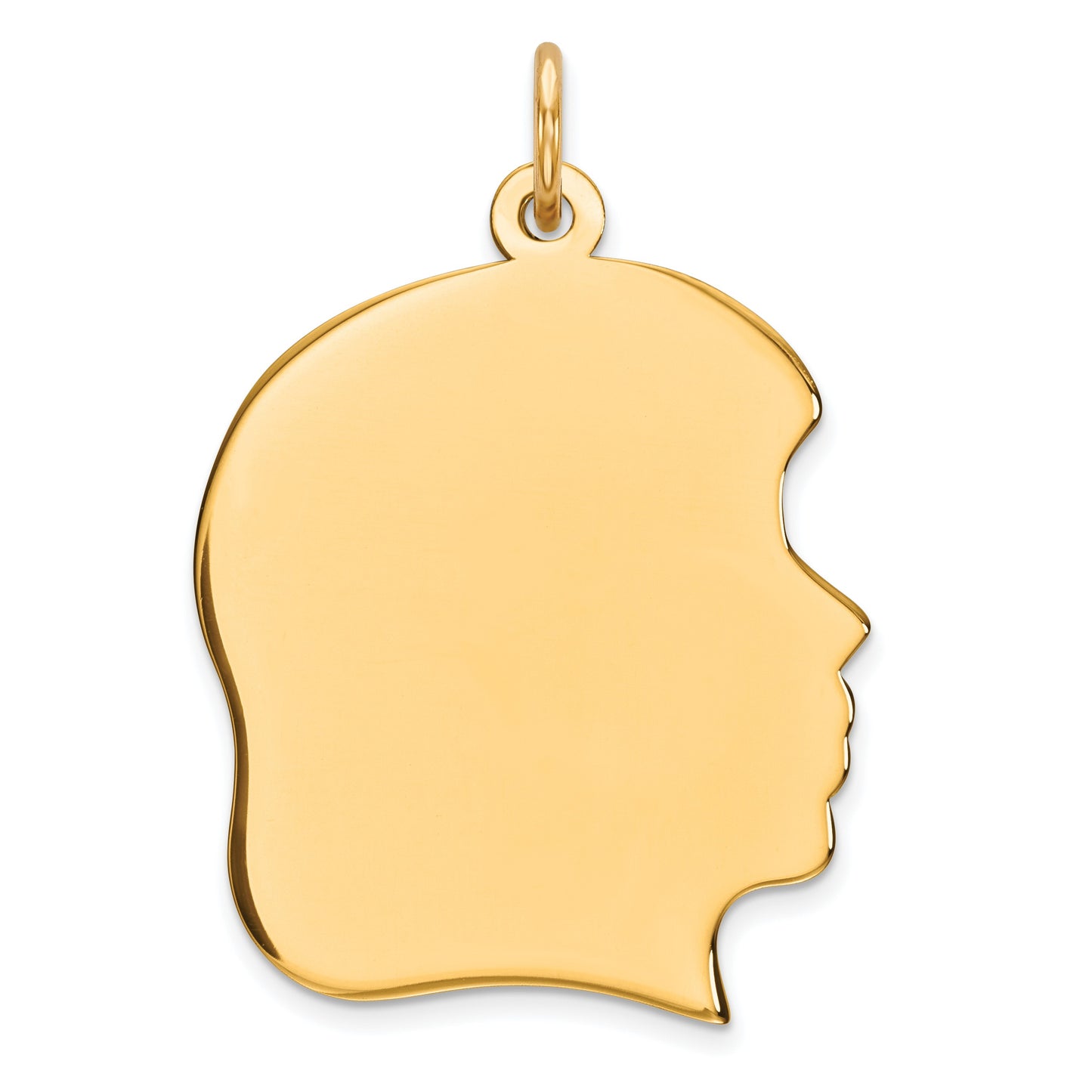 Sterling Silver GP Engravable Girl Polished Disc Charm