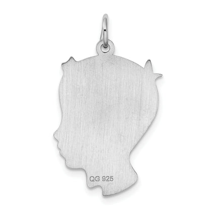 SSilver Rh-plt Engravable Boy Polished Front/Satin Back Disc Charm