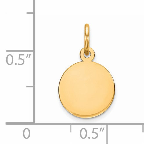 Sterling Silver GP Engraveable Round Polished Disc Charm
