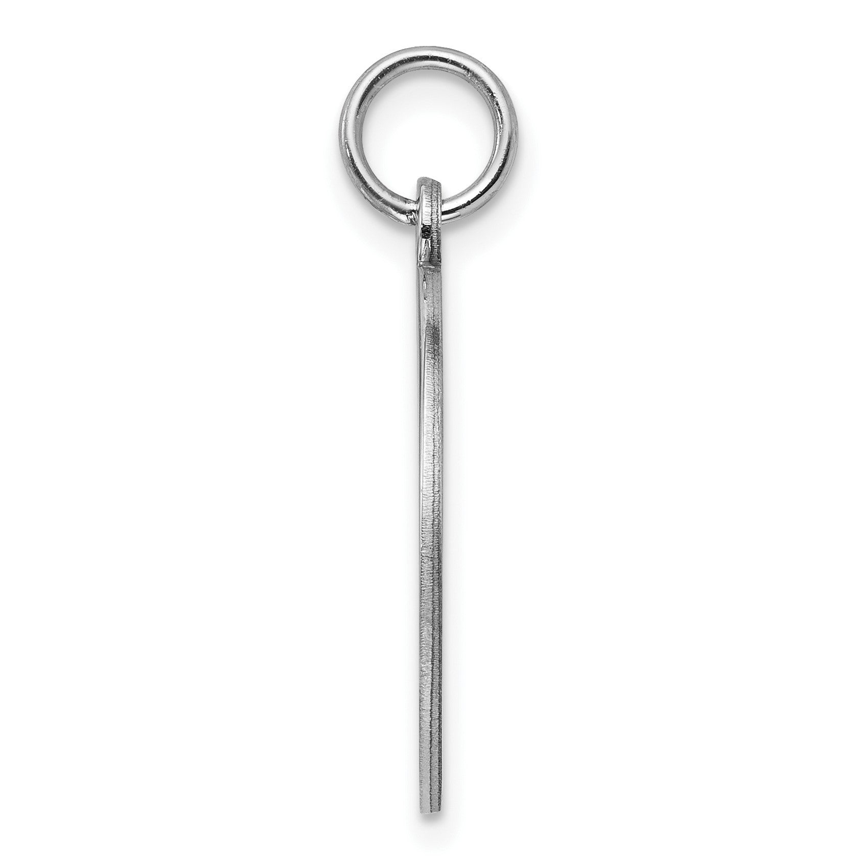 SS Rh-plt Engraveable Round Polished Front/Satin Back Disc Charm