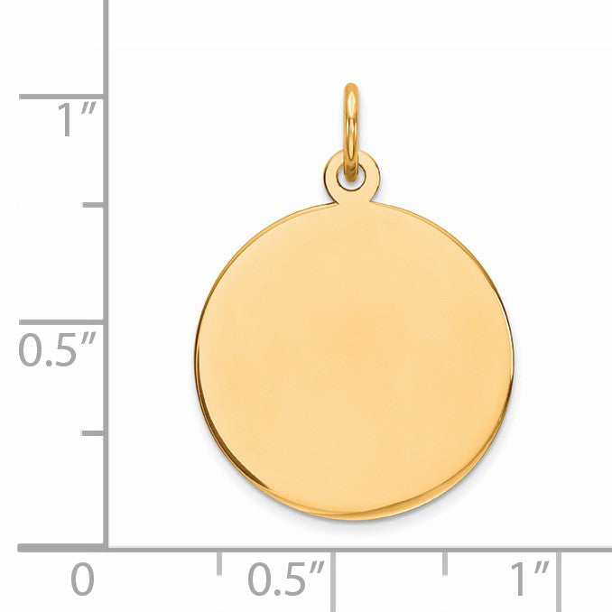 Sterling Silver GP Engraveable Round Polished Disc Charm