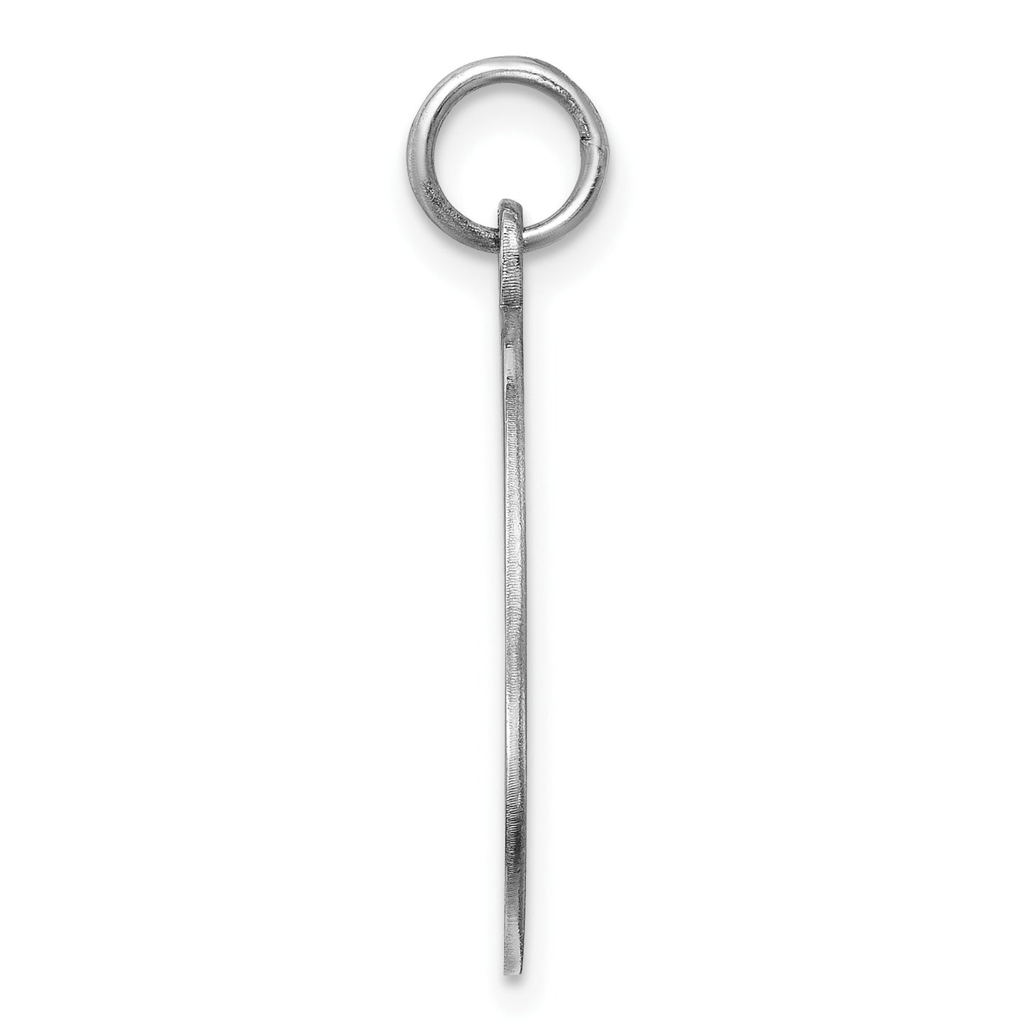 Sterling Silver Rh-plt Engraveable Round Polished Front/Back Disc Charm