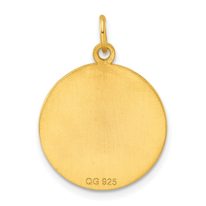 Sterling Silver GP Engraveable Round Polished Disc Charm