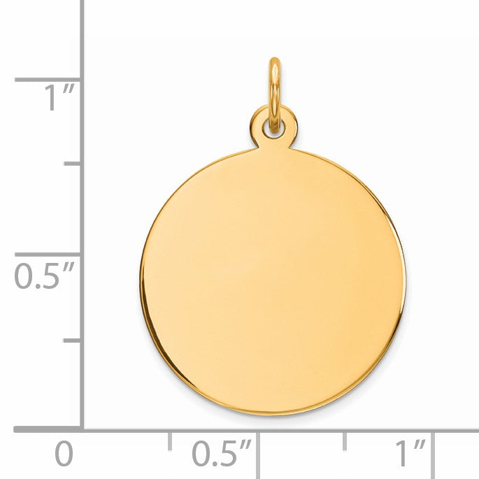 Sterling Silver GP Engraveable Round Polished Disc Charm