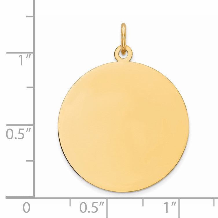 Sterling Silver GP Engraveable Round Polished Disc Charm