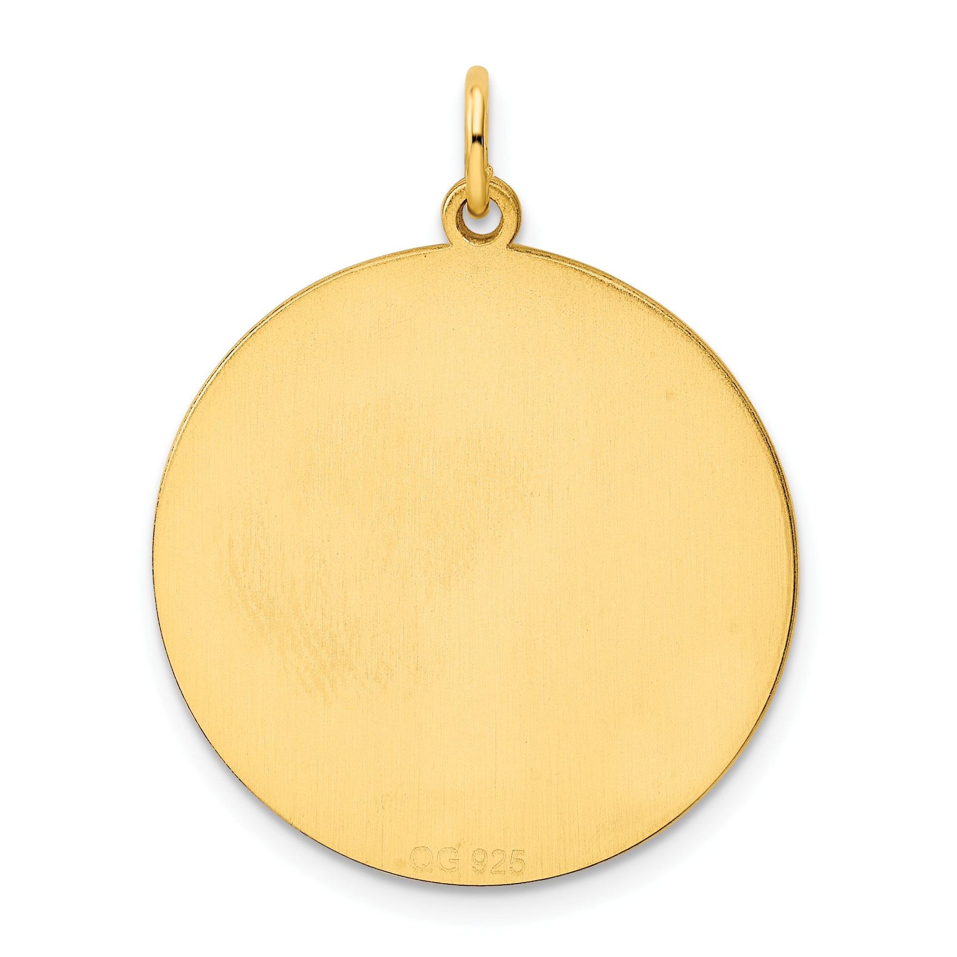 Sterling Silver GP Engraveable Round Polished Disc Charm