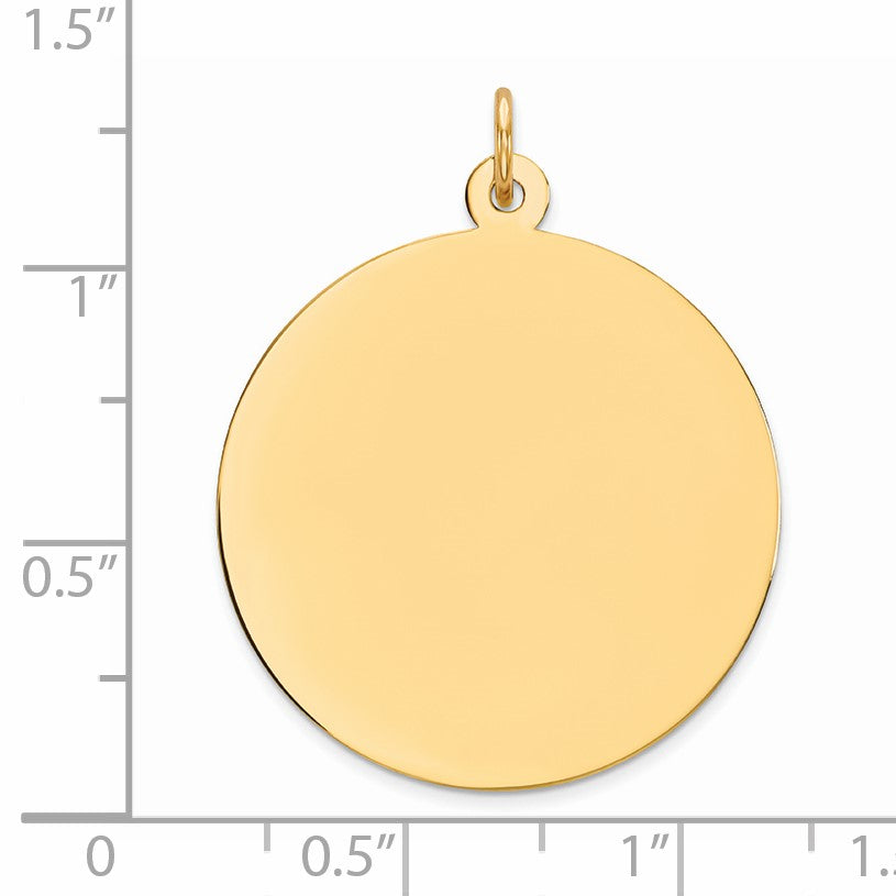 Sterling Silver GP Engraveable Round Polished Disc Charm