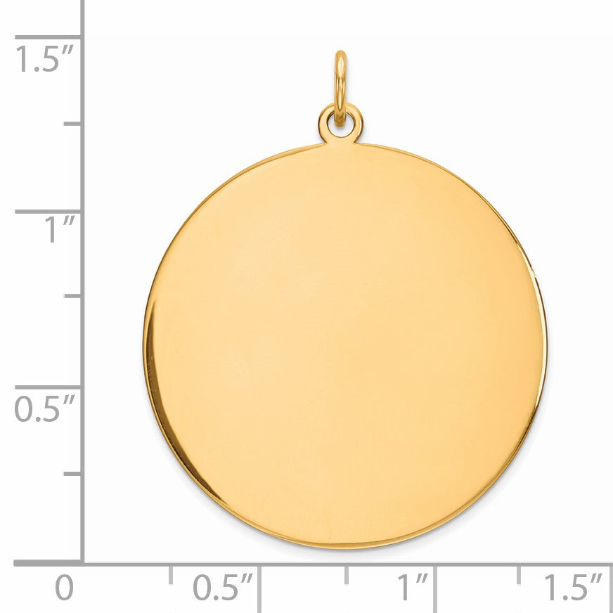 Sterling Silver GP Engraveable Round Polished Disc Charm