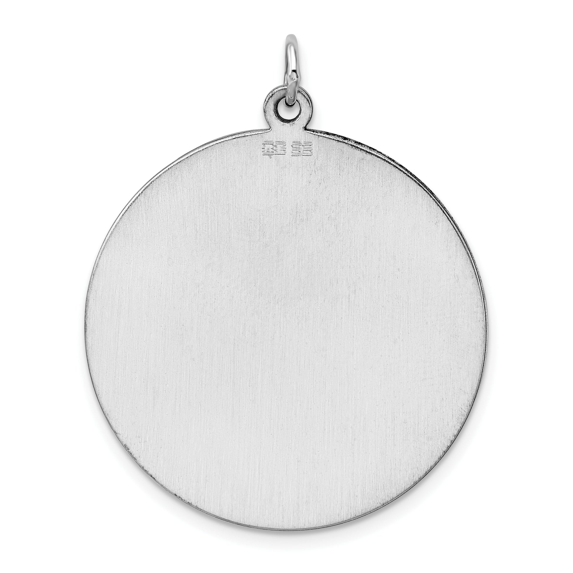 Sterling Silver Rhod-plated Eng. Rnd Polish Front/Back Disc Charm