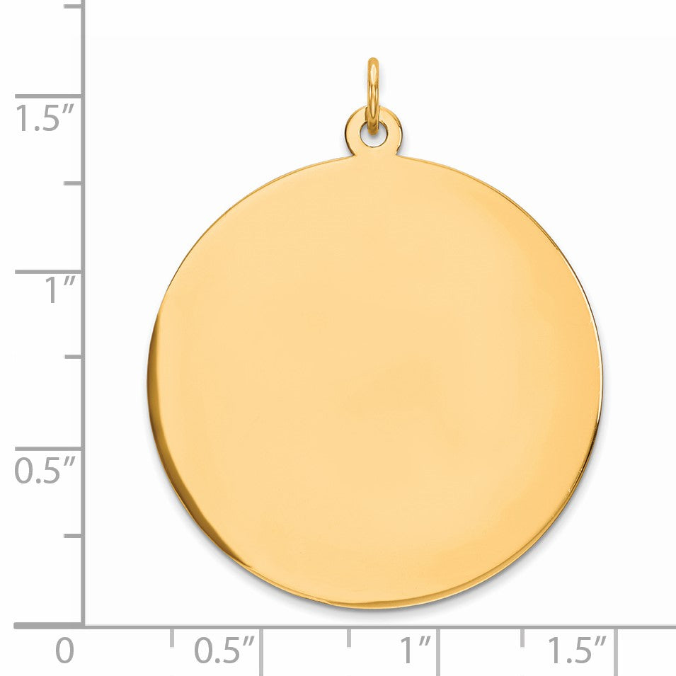 Sterling Silver GP Engraveable Round Polished Disc Charm