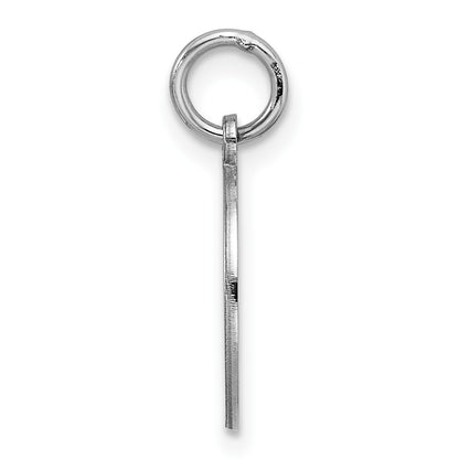 Sterling Silver Rhod-plated Eng. Rnd Polish Front/Satin Back Disc Charm
