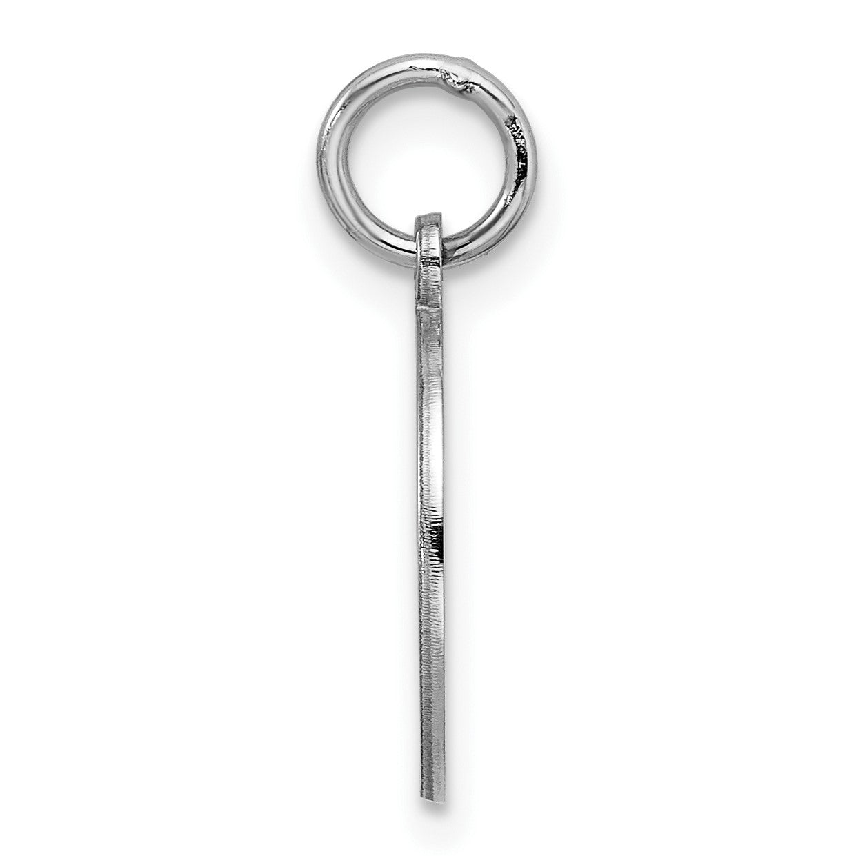 Sterling Silver Rhod-plated Eng. Rnd Polish Front/Back Disc Charm