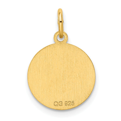 Sterling Silver GP Engraveable Round Polished Disc Charm
