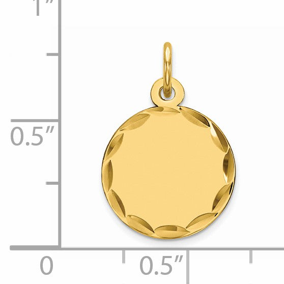 Sterling Silver GP Engraveable Round Polished Disc Charm