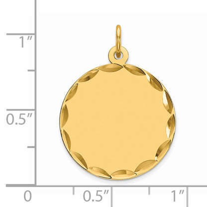 Sterling Silver GP Engraveable Round Polished Disc Charm