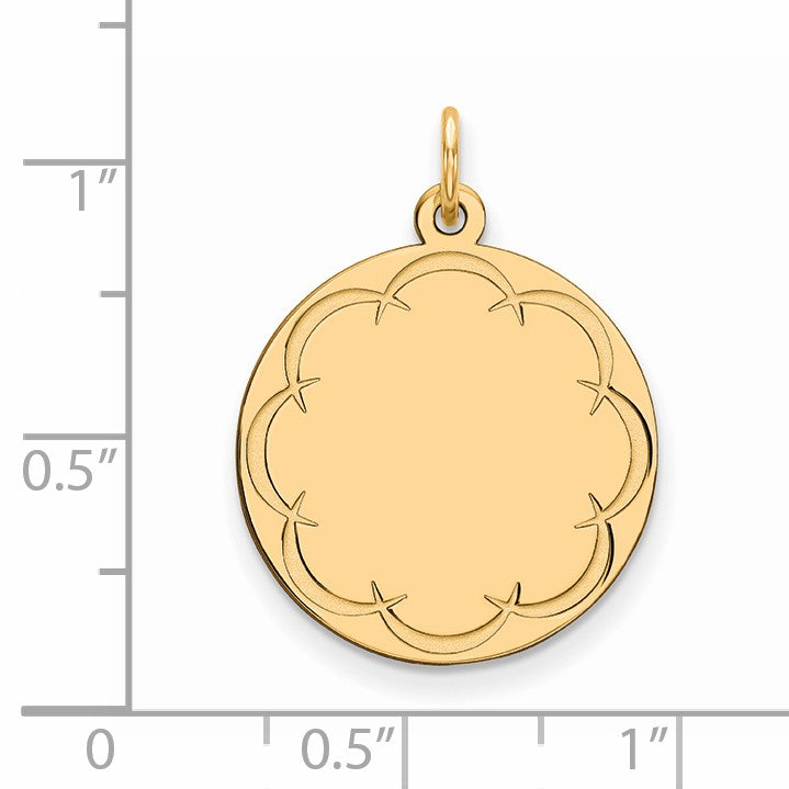 Sterling Silver GP Engraveable Round Polished Disc Charm