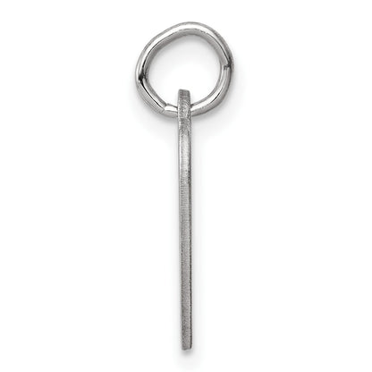 Sterling Silver Rhod-plated Eng. Heart Polish Front & Back Disc Charm