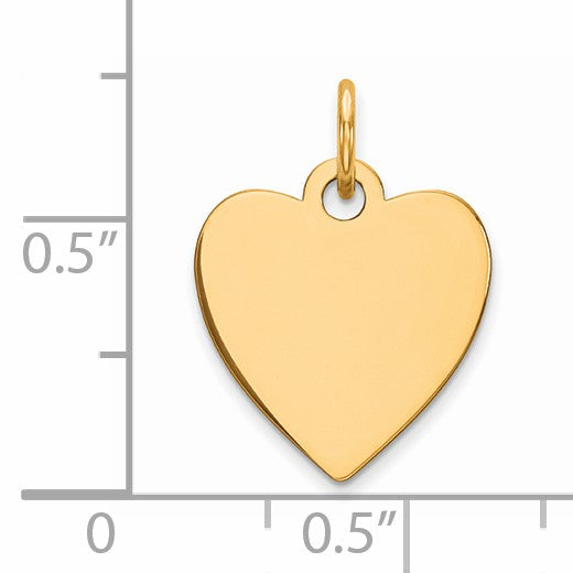 Sterling Silver GP Engraveable Heart Polished Disc Charm
