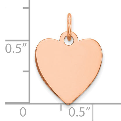 Sterling Silver RG Plated Engraveable Heart Polished Front/Satin Back Disc