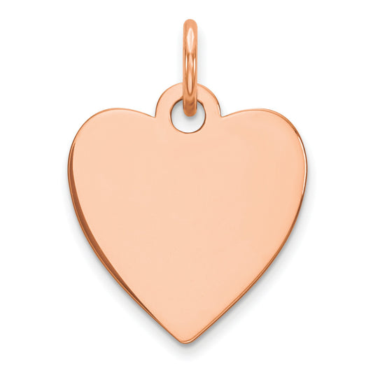 Sterling Silver RG Plated Engraveable Heart Polished Front/Satin Back Disc