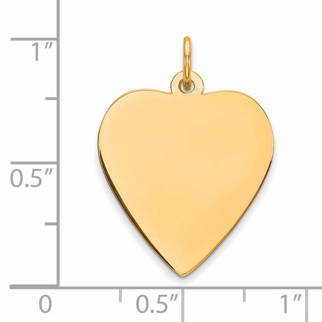 Sterling Silver GP Engraveable Heart Polished Disc Charm